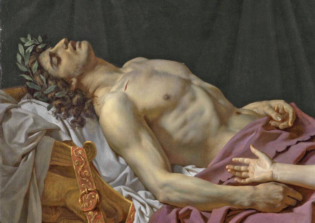 Jacques-Louis David, La Douleur et les regrets d’Andromaque sur le corps d’Hector (détail), 1783. Huile sur toile, 275 x 203 cm. Paris, École nationale supérieure des beaux-arts, en dépôt au musée du Louvre. 