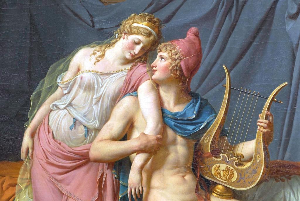 Jacques-Louis David, Les Amours de Pâris et d’Hélène (détail), 1789. Huile sur toile, 146 x 181 cm. Paris, musée du Louvre. 