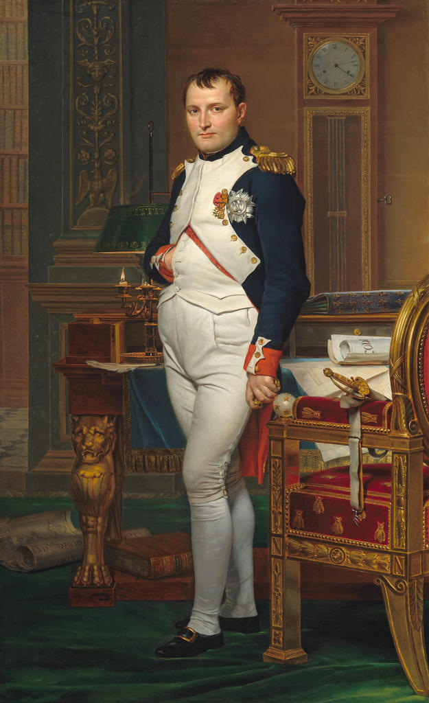 Jacques-Louis David, Portrait de l’empereur Napoléon Ier dans son cabinet de travail, en costume de colonel des grenadiers, 1812. Huile sur toile, 204 x 125 cm. Washington, National Gallery of Art, Samuel H. Kress Collection. 