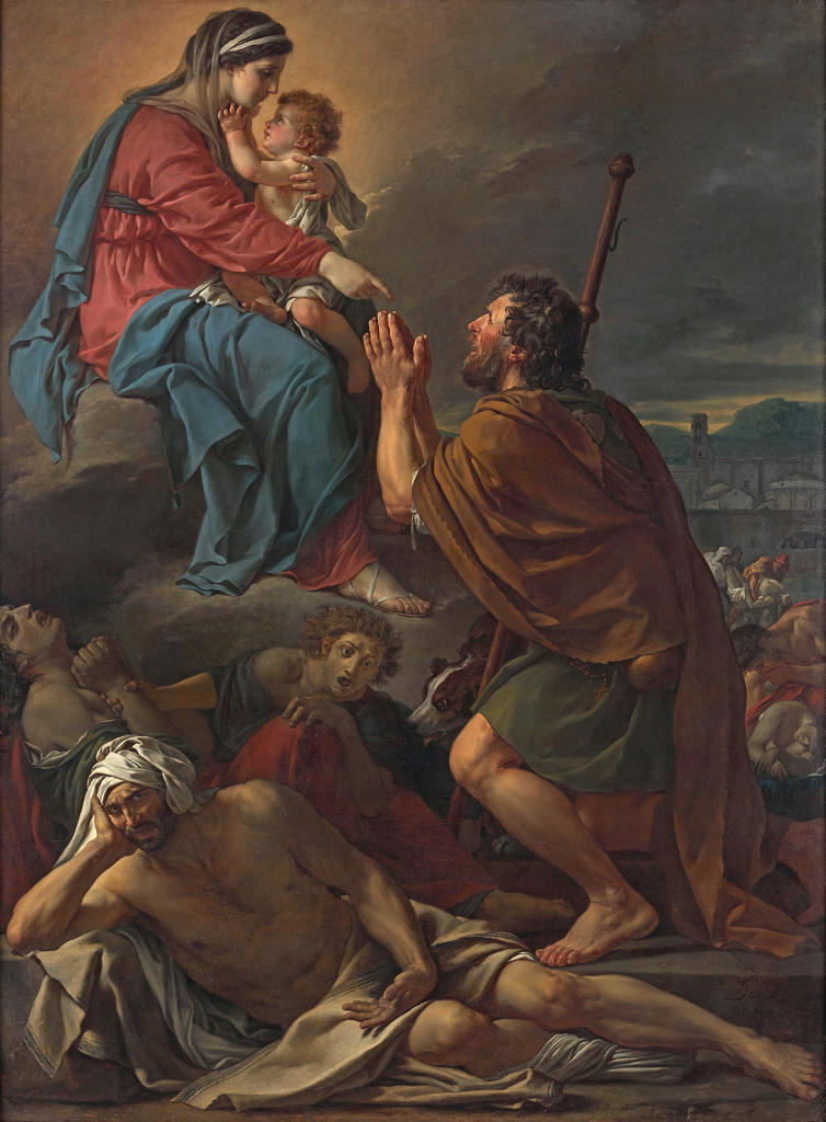 Jacques-Louis-David, Saint Roch intercédant auprès de la Vierge pour la guérison des pestiférés, 1780. Huile sur toile, 260 x 195 cm. Marseille, musée des Beaux-Arts. 
