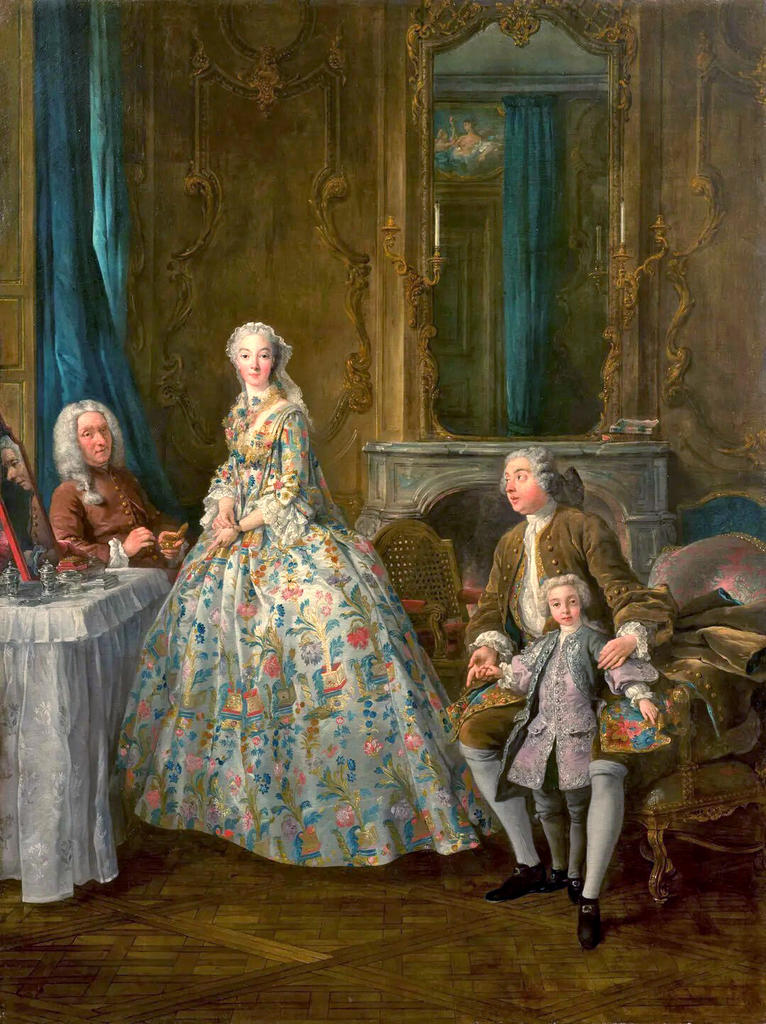 Jean-François de Troy (1679-1752), Portrait de Marie-Anne Gaillard de la Bouexière de Gagny, de son père, de son mari Jean-Hyacinthe Hocquart, seigneur de Montfermeil, et de leur fils Jean-Hyacinthe-Emmanuel Hocquart, futur marquis de Montfermeil, 1736. Huile sur toile, 130,5 x 98,5 cm. Vente Paris, Artcurial, 25 novembre 2025. Expert : Cabinet Turquin. Estimé : 1/2 M€. Adjugé : 4 067 600 € (frais inclus).