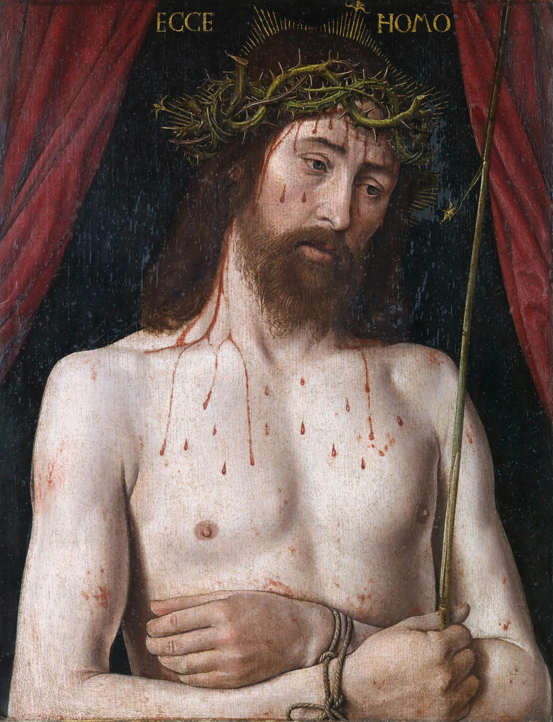 Jean Hey, Ecce Homo, 1494. Huile sur bois, 39 x 30 cm. Bruxelles, musées royaux des Beaux-Arts de Belgique.
