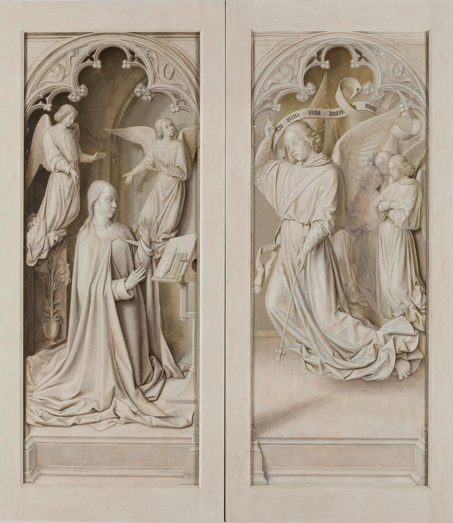 Triptyque de Moulins, volets extérieurs peints en grisaille.