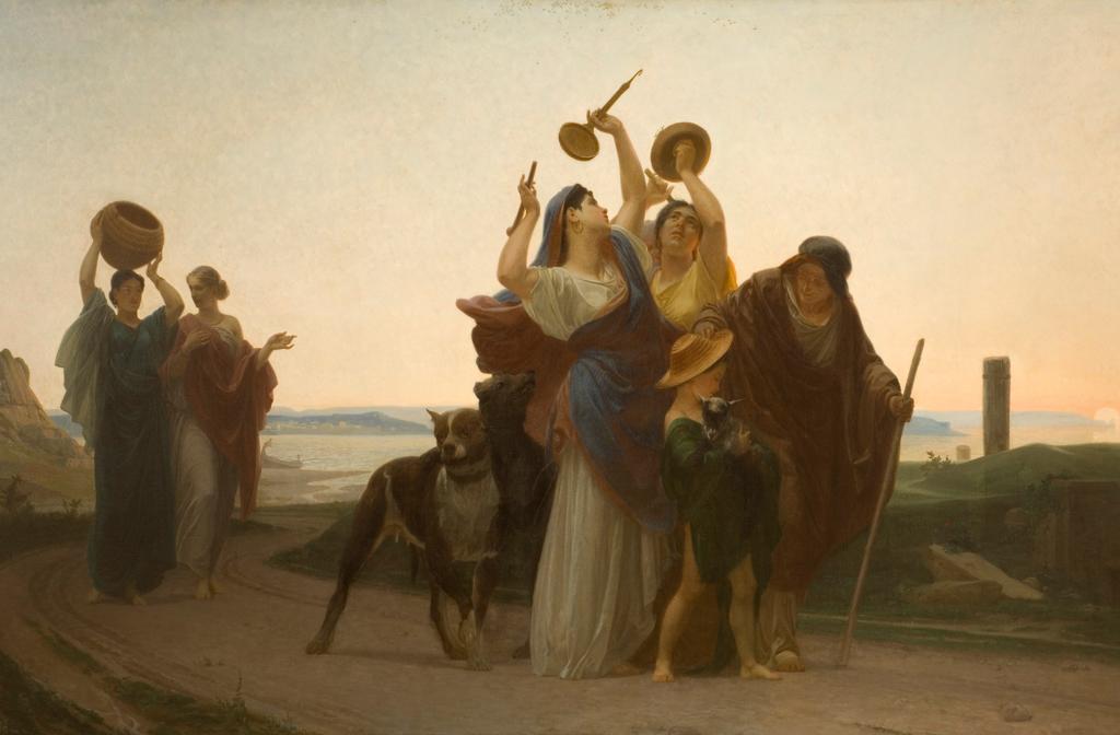 Louis-Marie Baader (1828-1920), Le Rappel des abeilles (détail), vers 1865. Huile sur toile, 115 x 186,6 cm. Rennes, musée des Beaux-Arts.