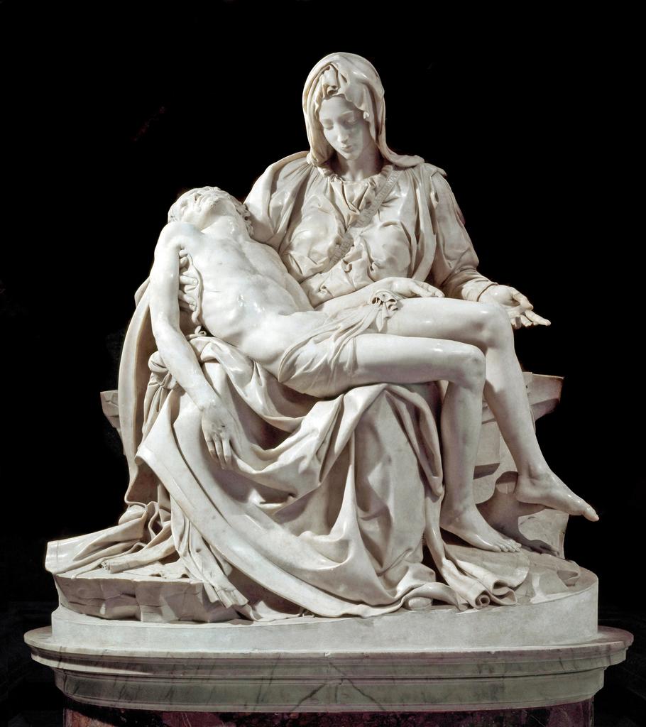 Michelangelo Buonarroti, dit Michel-Ange (1475-1564), La Pietà du Vatican, 1498-1499/1500. Marbre, 174 x 193 cm. Rome, cité du Vatican, basilique Saint-Pierre.