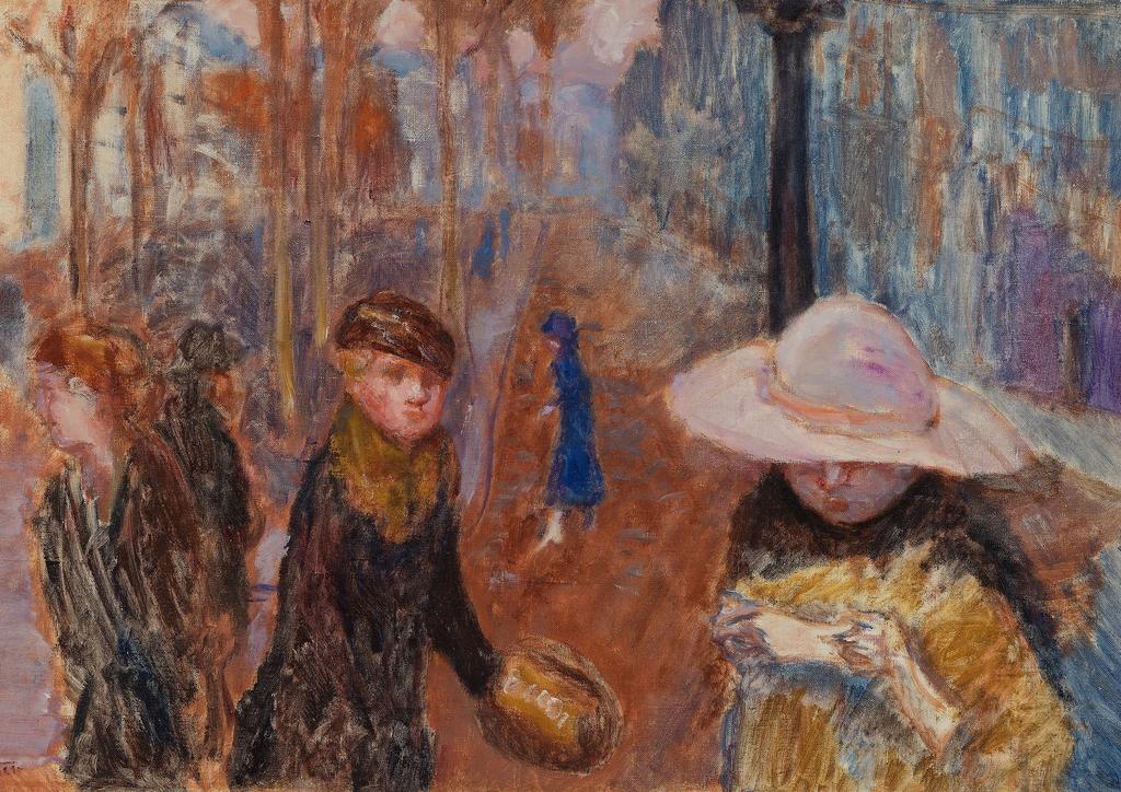 Pierre Bonnard (1867-1947), Promenade à Paris (détail), vers 1911. Huile sur toile, 40 x 60 cm.